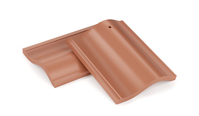 Image showing Roof tiles on white