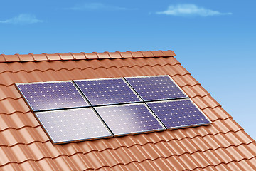 Image showing Solar panels on the roof