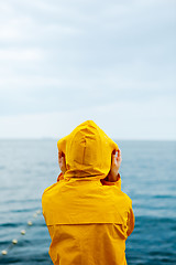 Image showing Anonymous girl on waterfront