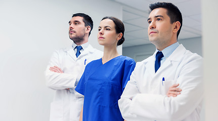 Image showing group of medics or doctors at hospital