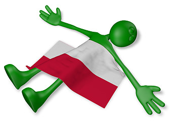 Image showing dead cartoon guy and flag of poland - 3d illustration
