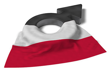 Image showing mars symbol and flag of poland - 3d rendering