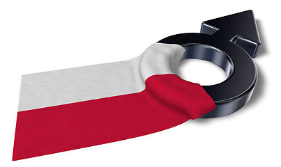 Image showing mars symbol and flag of poland - 3d rendering
