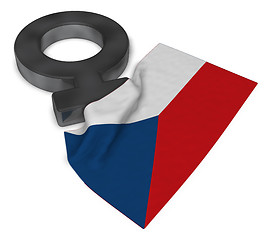 Image showing female symbol and flag of Czech Republic - 3d rendering