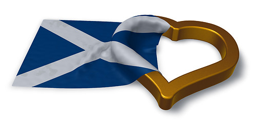 Image showing  flag of scotland and heart symbol - 3d rendering