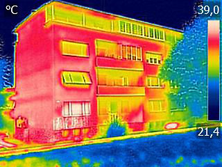 Image showing Infrared thermovision image showing lack of thermal insulation o