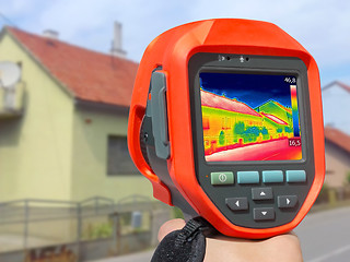 Image showing Recording Heat Loss at the House With Infrared Thermal Camera