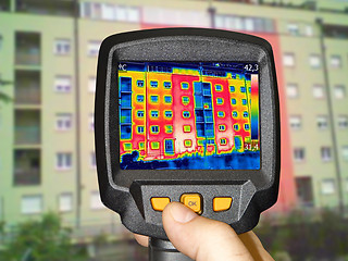 Image showing Recording Heat Loss at the Residential Building With Infrared Th