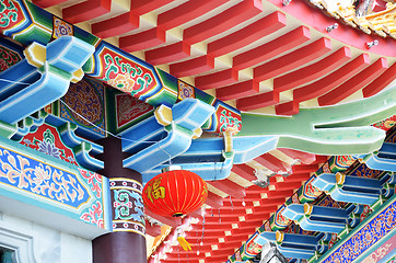 Image showing Beautiful roof of chinese temple, Kek Lok Si temple Penang