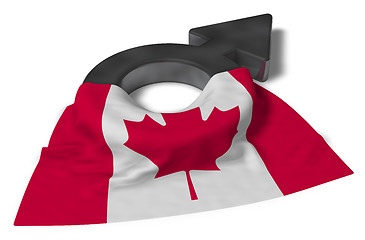 Image showing mars symbol and flag of canada - 3d rendering