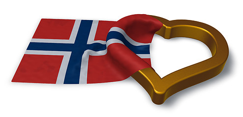 Image showing  flag of norway and heart symbol - 3d rendering