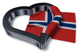 Image showing  flag of norway and heart symbol - 3d rendering