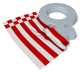 Image showing female symbol and flag of bremen - 3d rendering