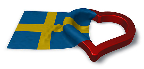 Image showing  flag of sweden and heart symbol - 3d rendering