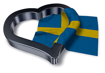 Image showing  flag of sweden and heart symbol - 3d rendering