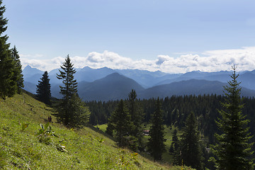 Image showing Panorama view from mountain Jochberg in Bavaria, Germany