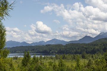 Image showing Nature landscape with mountain panorma at Staffelsee, Bavaria, G