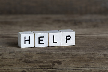 Image showing Help, written in cubes