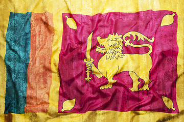 Image showing Grunge style of Sri Lanka flag on brick wall