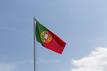 Image showing National flag of Portugal on a flagpole
