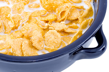 Image showing Bowl of Cornflakes with Milk