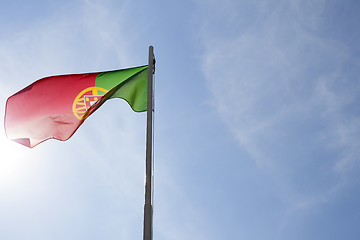 Image showing National flag of Portugal on a flagpole