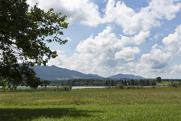 Image showing Nature landscape with mountain panorma at Staffelsee, Bavaria, G