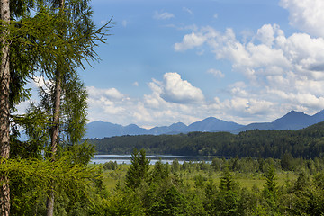 Image showing Nature landscape with mountain panorma at Staffelsee, Bavaria, G