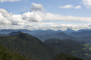 Image showing Panorama view from mountain Jochberg in Bavaria, Germany