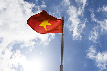 Image showing National flag of Vietnam on a flagpole