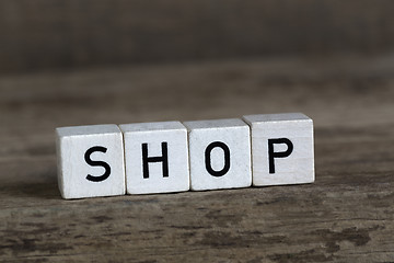 Image showing Shop, written in cubes