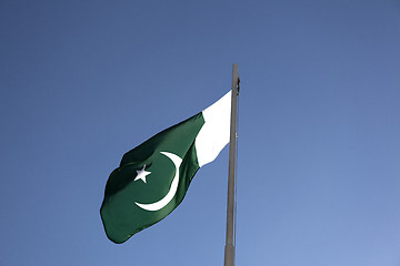 Image showing National flag of Pakistan on a flagpole