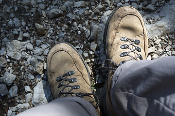 Image showing Brown hiking shoes