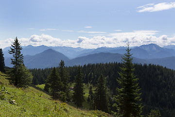 Image showing Panorama view from mountain Jochberg in Bavaria, Germany