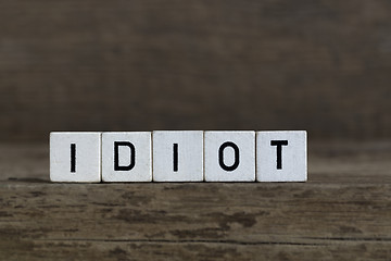 Image showing Idiot, written in cubes