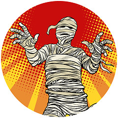 Image showing Egyptian mummy walking pop art avatar character icon