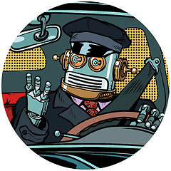 Image showing driver robot drone pop art avatar character icon