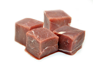 Image showing Diced or cubed raw beef steak