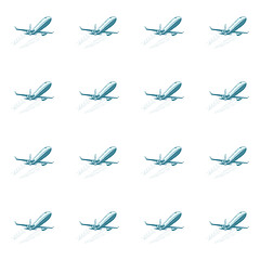 Image showing Aircraft aviation airplane air transport seamless pattern isolat