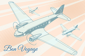 Image showing Bon voyage aviation background