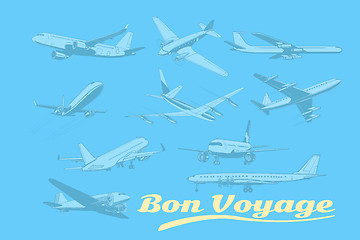 Image showing Bon voyage, set of aircraft air transport