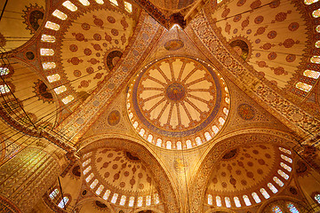 Image showing Blue Mosque interior in Istanbul, Turkey. Turkish: Sultan Ahmet Cami