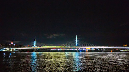 Image showing The Golden Horn Metro Bridge or Halic Metro Koprusu in Istanbul, Turkey.