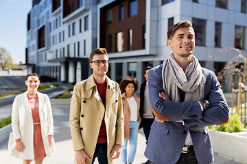 Image showing international group of people on city street