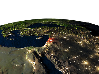Image showing Lebanon from space at night
