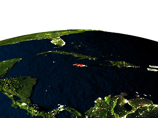 Image showing Jamaica from space at night
