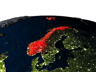 Image showing Norway from space at night