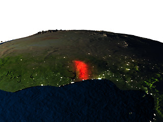 Image showing Togo from space at night