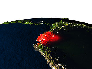 Image showing Ecuador from space at night