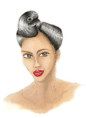 Image showing Woman portrait with fantasy hairstyle